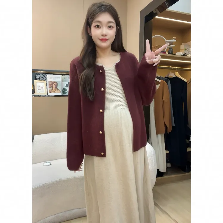 【苏遇婉】2025春秋新款孕妇装外套+连衣裙时尚宽松孕妇裙子秋冬