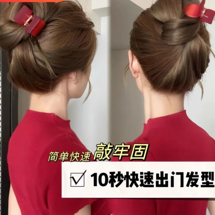 女卡通风抓夹发夹花苞头头发夹少女风马尾夹休闲风儿童气质简单