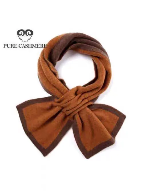 Pure cashmere意大利客定秋冬羊绒围巾女双面双色穿孔针织百搭