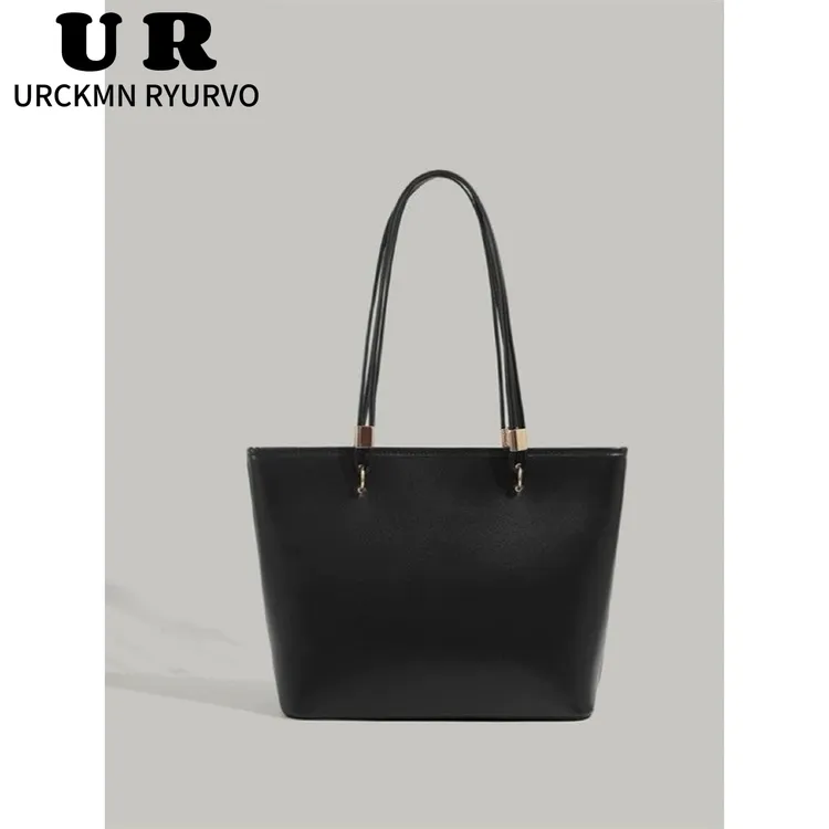 URCKMN RYURVO黑色2025新款高级感小众托特包大容量百搭单肩女包