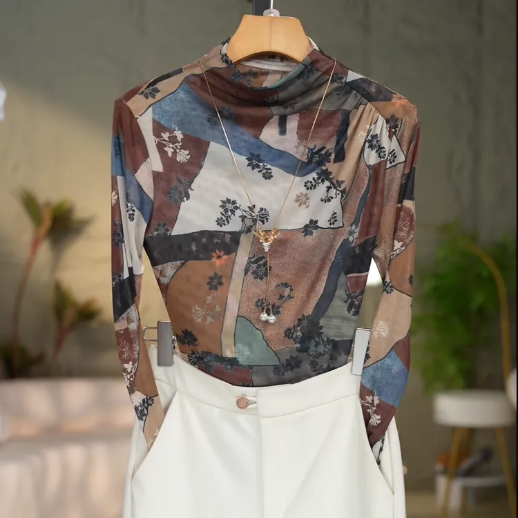 460#高贵上档次小衫2025新款潮流气质时尚显瘦网纱打底衫上衣