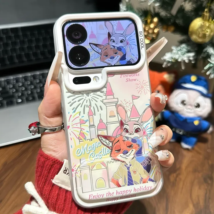 围巾情侣朱迪尼克支架适用苹果16/17promax手机壳华为vivoppo小米