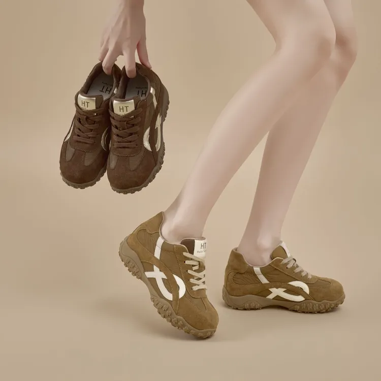 2025冬厚底内增高轻巧舒适柔软德迅鞋平底女潮鞋休闲鞋板鞋女鞋商品图