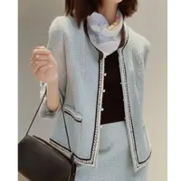 短外套香风外套小香风气质白色轻奢短款时尚法式春秋百搭复古#0Fo