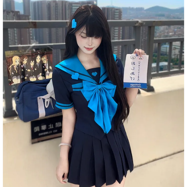 叁一JK工作室【汐蓝语】原创jk制服套装夏季收腰水手服女日系学院风