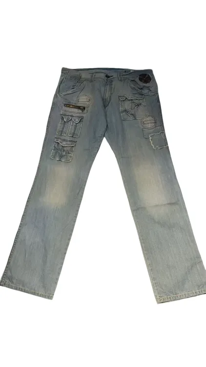 【直播专车2号车】牛仔裤做旧长裤潮流美式直筒复古