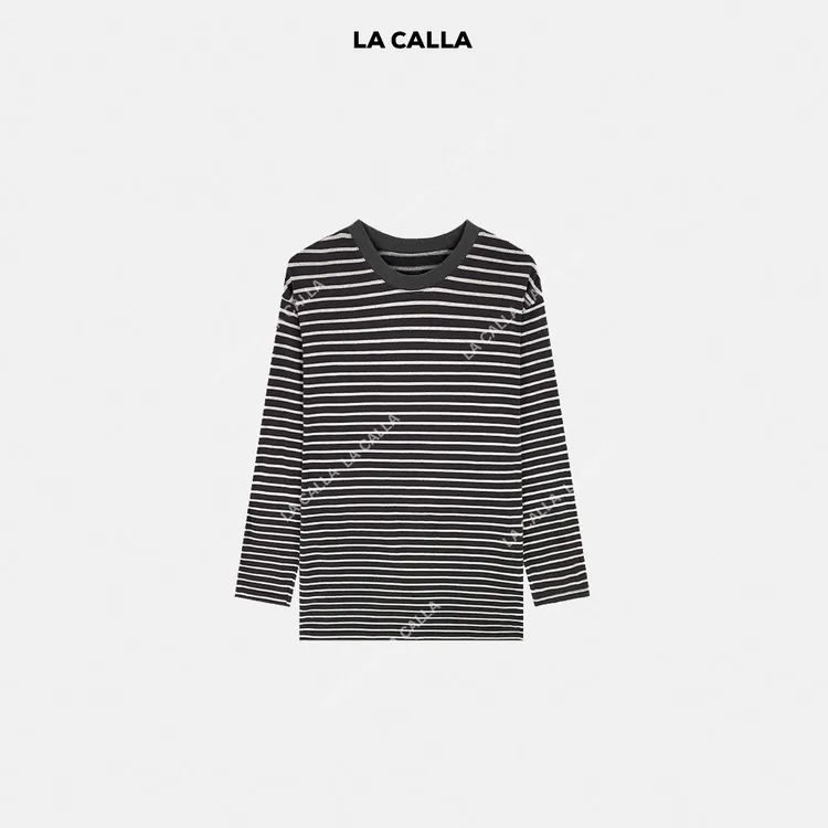 LA CALLA美式松弛 棉质条纹长袖YY-AE6672