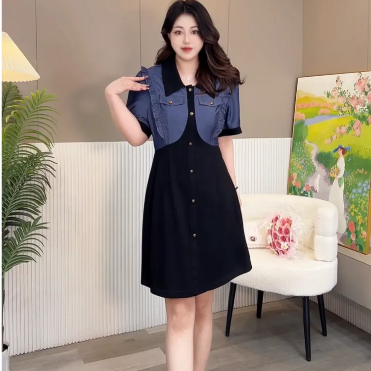 【玲胖胖 浪漫日记】宽松时尚百搭显瘦大码连衣裙LPP61545