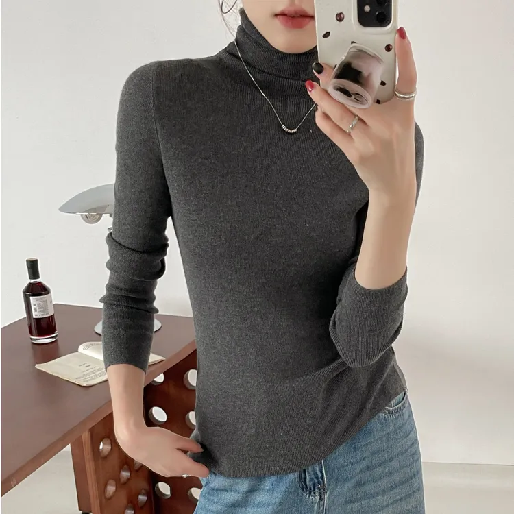 毛衣秋冬韩版轻奢小众设计打底衫女2025年新高级感堆堆领内搭长袖