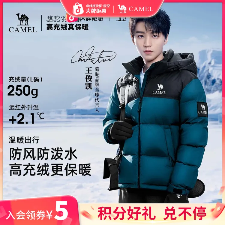 【骆驼1996羽绒服】90绒秋冬热能速暖700蓬加厚防寒保暖外套流光风