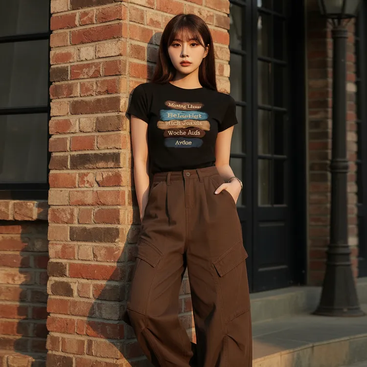 Apvr撞色美式字母2025年新品刺绣短袖休闲百搭显瘦圆领T恤女T656