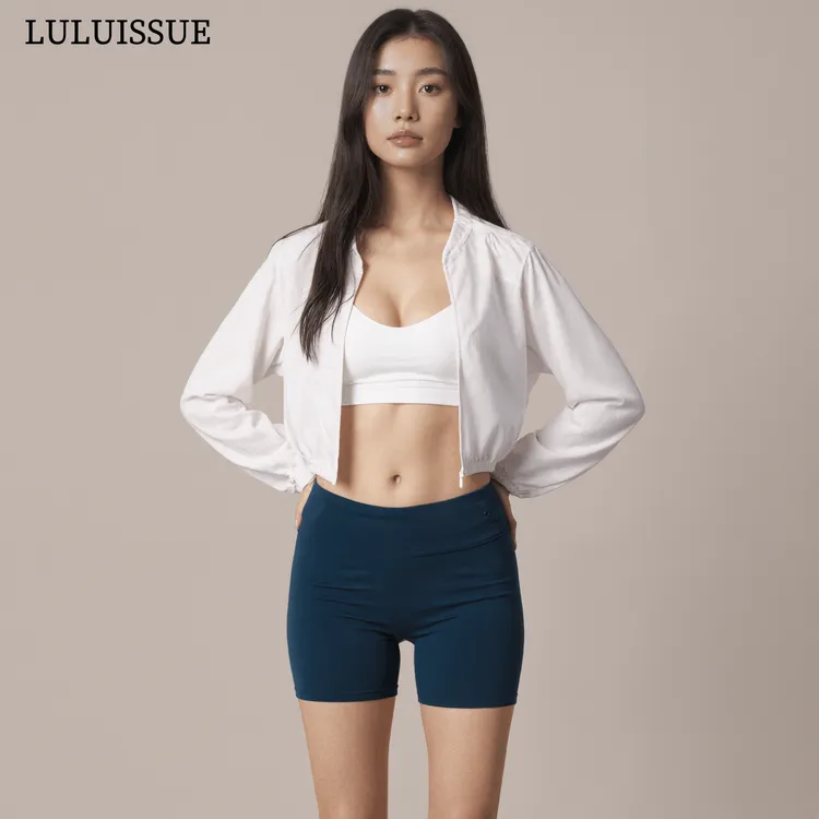 LULUISSUE夏季轻薄透气女短款修身户外休闲跑步健身瑜伽运动外套