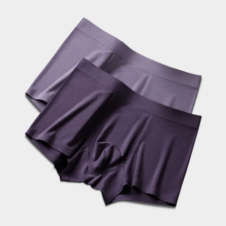 INGESARE3条装60S莫代尔男士内裤深紫25年新款紫腚能行平角中腰