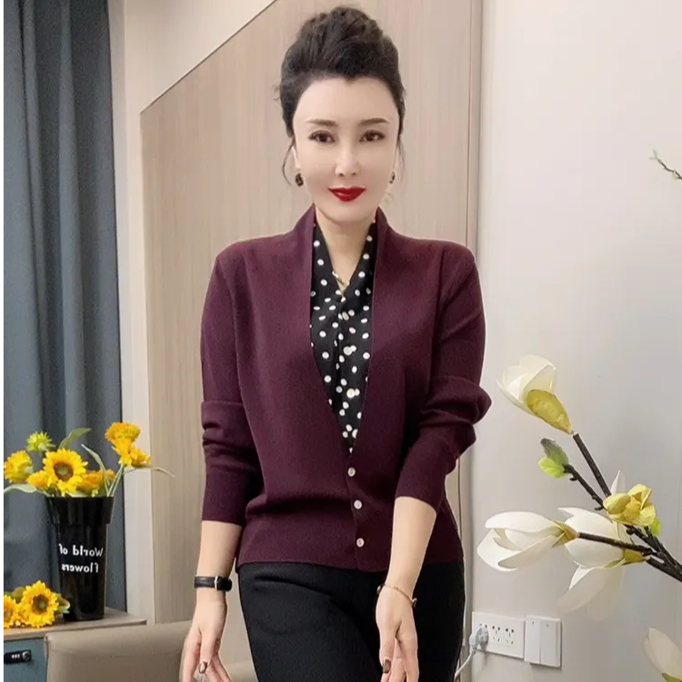 25837针织衫-拼接假两件款女洋气针织衫秋季网红针织时尚长袖女装