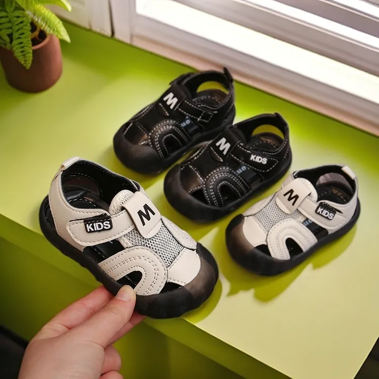 凉鞋男童宝宝凉鞋0-3岁男儿童凉鞋女婴幼儿软底学步鞋防踢透气