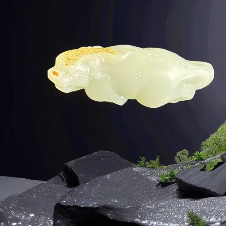 和田玉籽料《貔貅》手把件