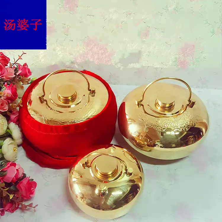 喜庆结婚铜汤婆子暖手宝热水袋暖水壶器暖床被窝汤捂子嫁妆用品