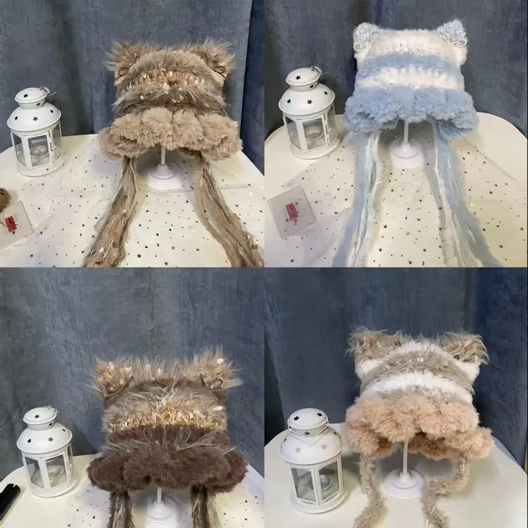 手工编织diy毛线皮草手混