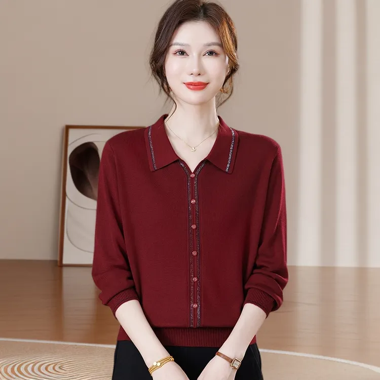 春秋季假两件毛衣小衫中年妈妈宽松大码洋气针织衫时尚薄款上衣女