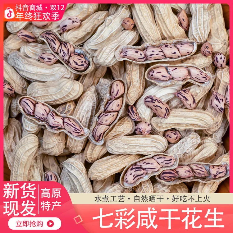 【新品】云南七彩花生水煮咸干咸香酥脆炒货带壳熟野地花生露营野餐
