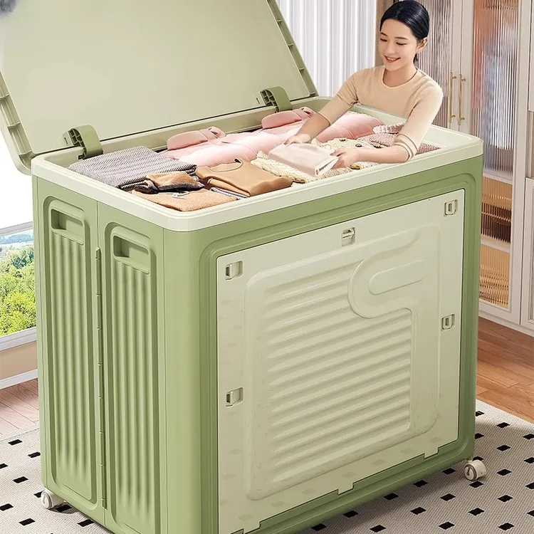 衣服收纳箱超大容量家用折叠翻盖衣物被子换季整理箱加厚储物柜子