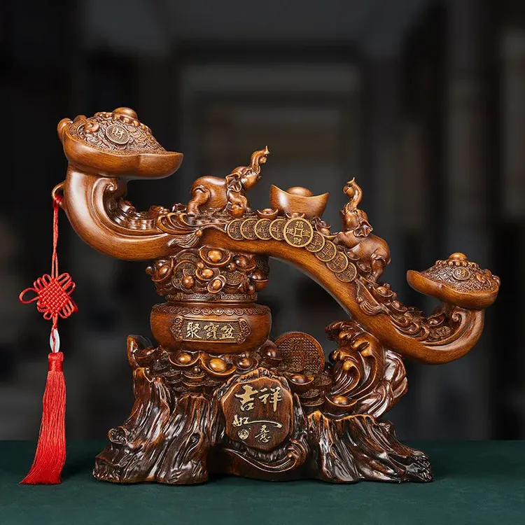 中式如意风格家居客厅电视柜玄关乔迁开业装饰礼物摆设