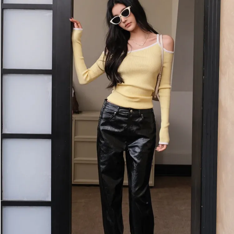 2025早秋新款时尚套装气质显瘦洋气休闲百搭性感辣妹外穿上衣长裤