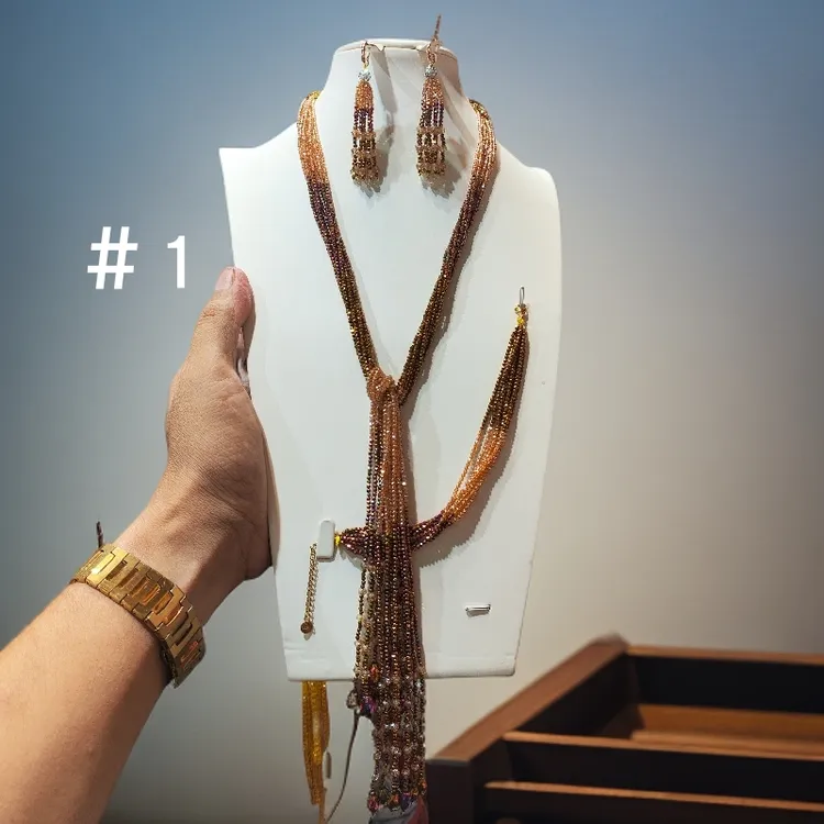 钛钢仿水晶项链 爱心/水滴/铃铛植物花卉法式女士复古时尚配饰