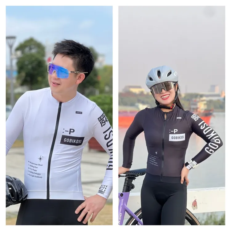 春夏骑行服男女同款长袖上衣户外运动公路自行车紧身速干透气薄款