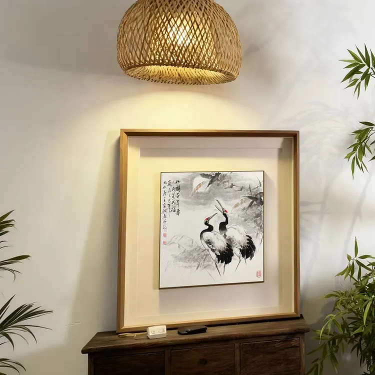 定制山水字画实木装裱框 新中式办公室装裱书法国画装框