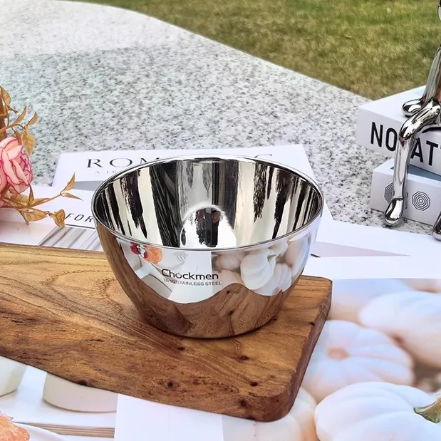 chockmen卓德铭18/10不锈钢莲花碗12CM(无柄) 双层隔热防烫小碗