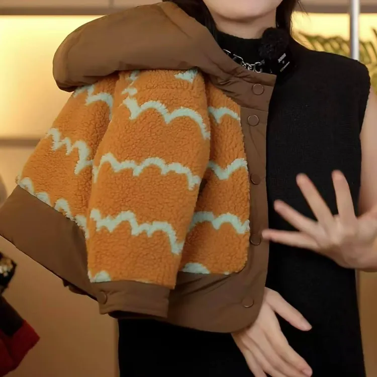 【现货】幂姐原创2025冬季连帽外套儿童加绒加厚毛毛大衣MJD249148