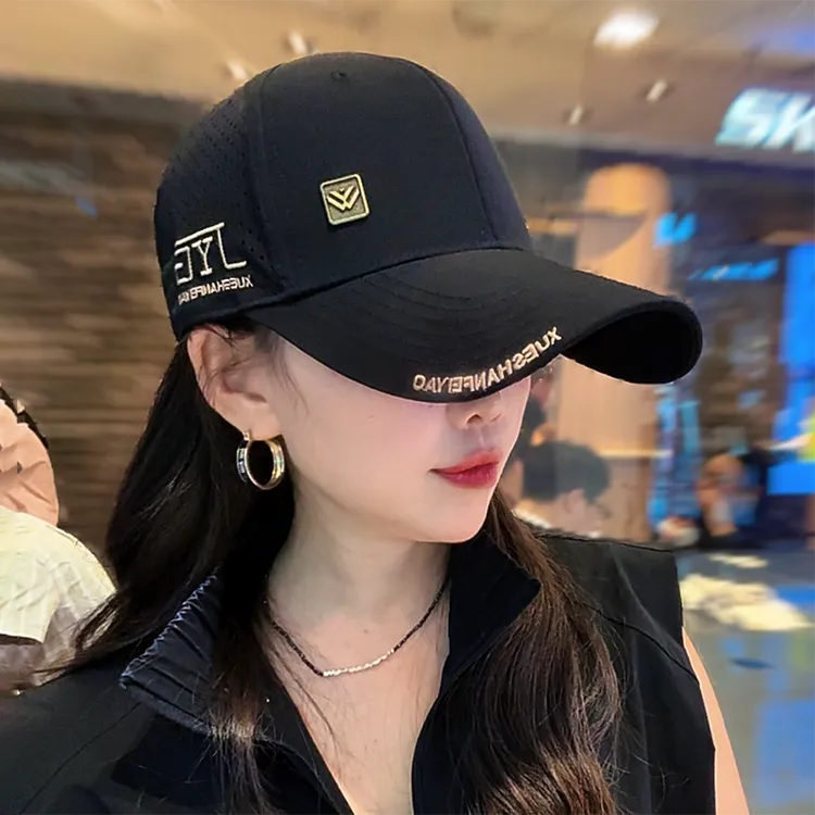 K41加大加长大帽檐速干棒球帽网眼透气男女同款夏季硬顶棒球帽