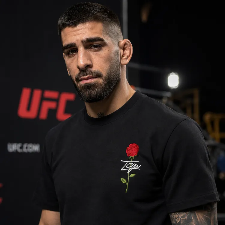 UFC托普利亚同款短袖300克重磅纯棉高品质刺绣印花男女t恤