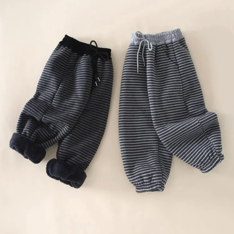 【850克加厚葵花绒】条纹运动裤宽松舒适皮筋口保暖休闲裤儿童学生商品图