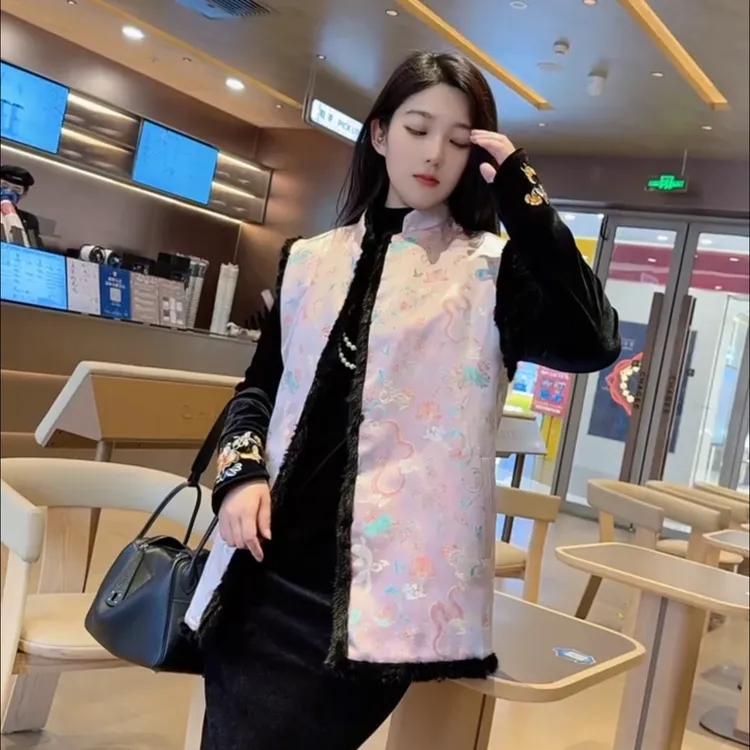 貂皮两面穿桑蚕丝真丝水貂毛两面穿皮草马甲中长款海宁背心25102