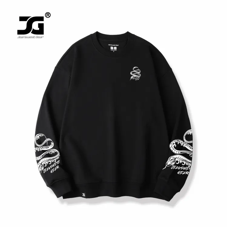 JG男装大码品牌【真维斯集团】国潮蛇印花圆领卫衣男女款本命年上衣