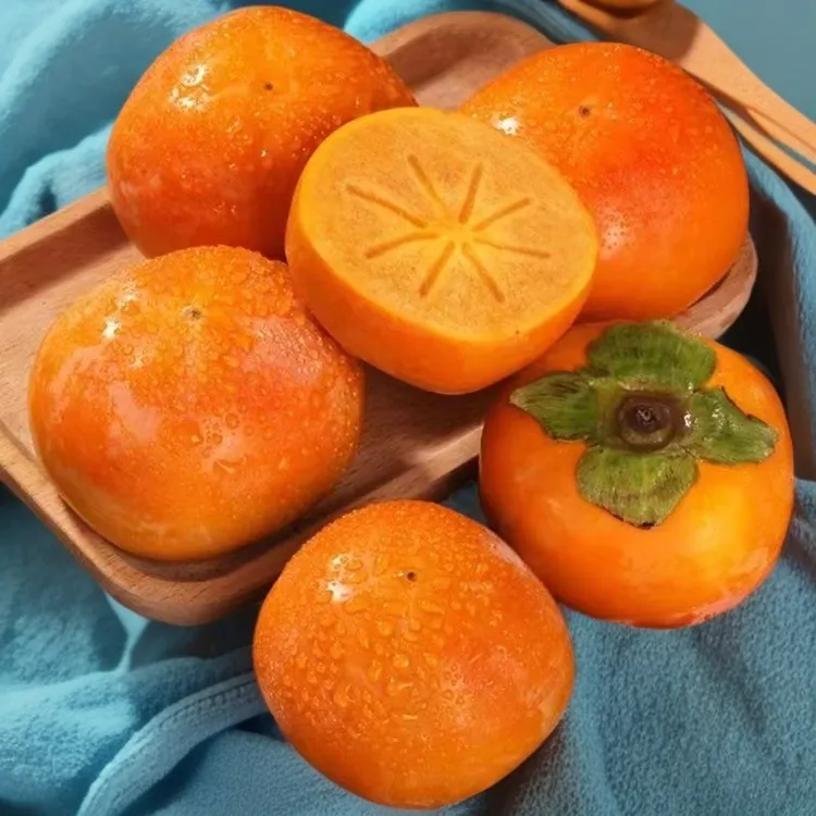 山西阳丰脆柿新鲜现摘巧克力冰糖心清甜可口脆甜不涩