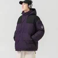 【实体现货库存】中大男童冬季纯色保暖厚连帽外套冬季棉服2495