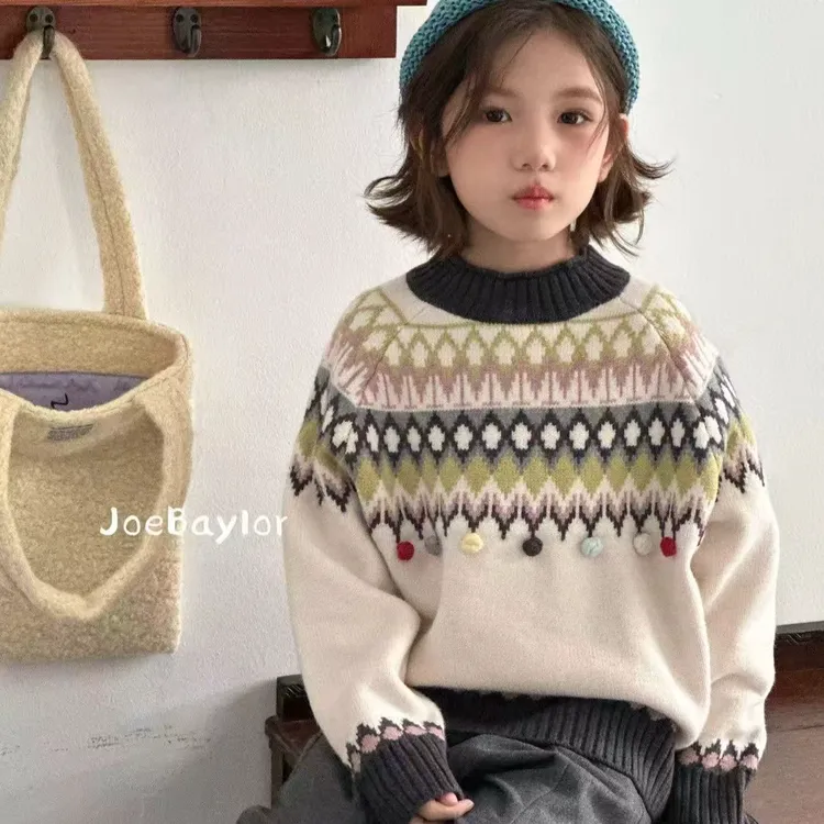 W童品，（ 现货 ）<7210编码>2025新款女童中大童毛衣