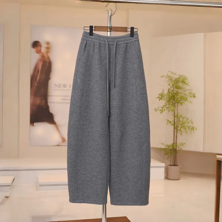 【金总专属】【专柜轻奢】羊驼绒加厚加绒羊 绒舒适显瘦直筒百搭窄版香蕉裤2596