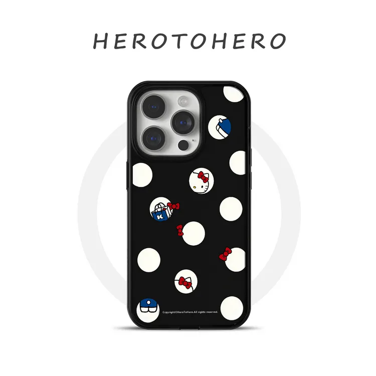 韩系ins波点hellokitty凯蒂猫 适用苹果16promax手机壳磁吸iPhone