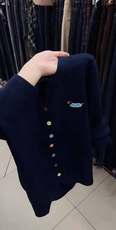 2025秋冬季新款女开衫款圆领不褪色长袖毛针织衫上衣休闲开衫百搭