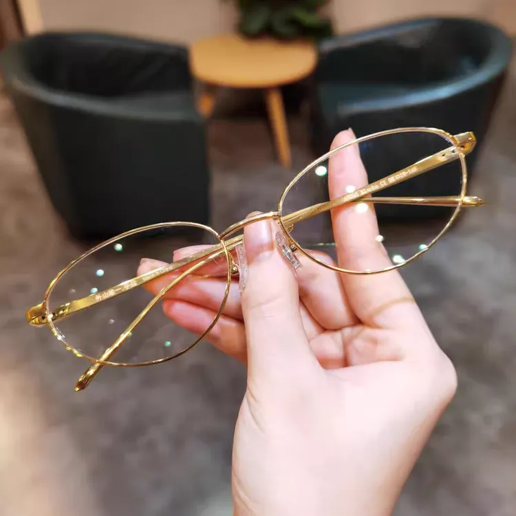 简丹复古简约猫眼手造眼镜架男女潮超轻气质钛架素颜护目镜防蓝光