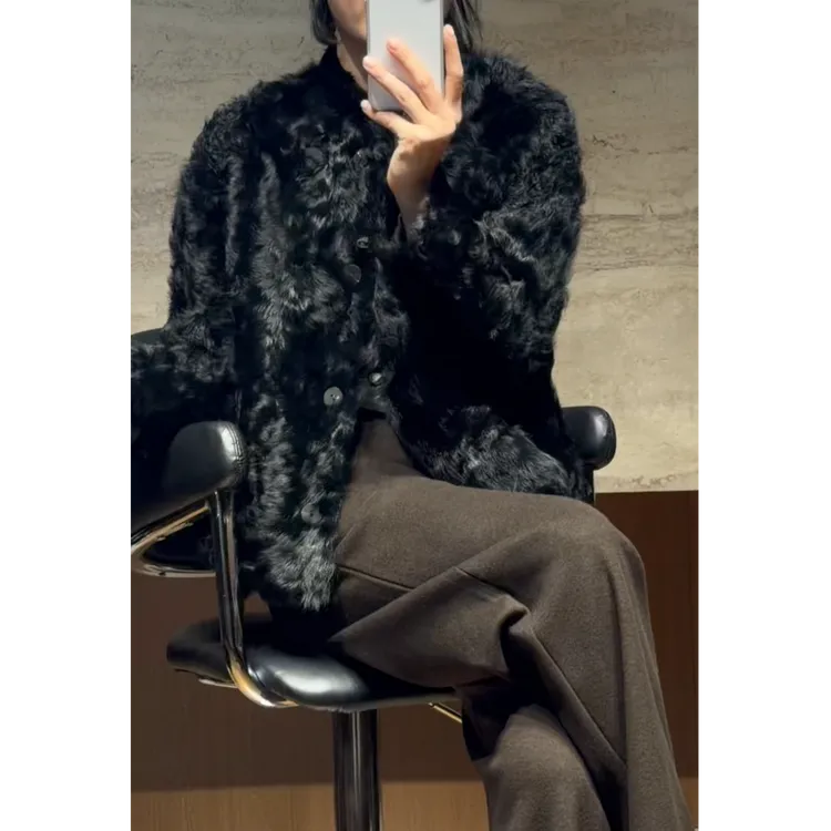 TANTAN 秋冬时尚大牌设计羊皮外套3792