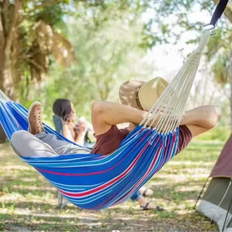 户外吊床169*139CM双人吊床单人加厚纯棉麻室内阳台秋季E843