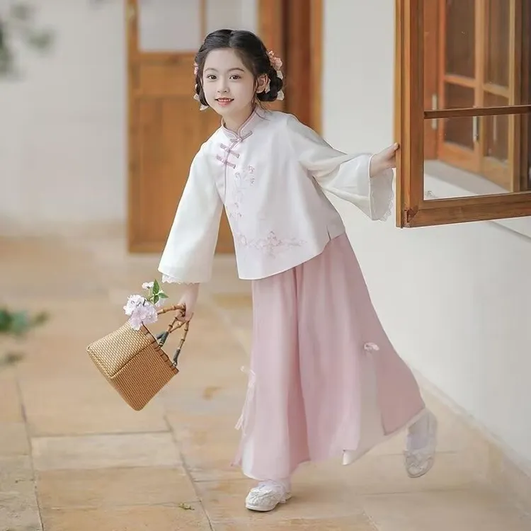【现货速发】女童春夏款新款儿童服装新中式国风套装古风超中式童装