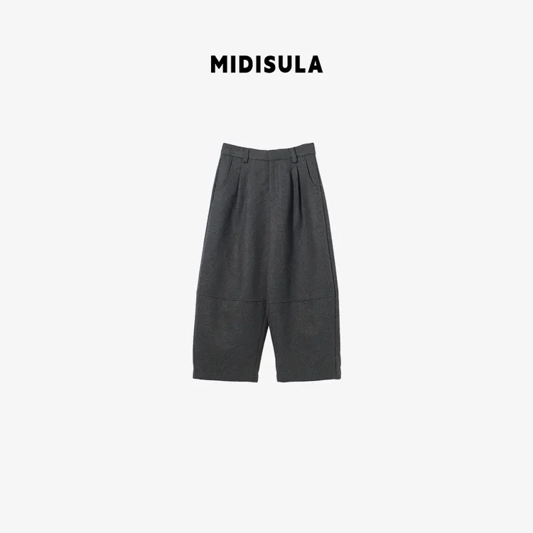 MDSL·欧洲秋季新款时尚百搭洋气显瘦不规则九分山本西裤#02051