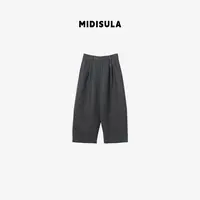 阿玉家&秋冬季时尚百搭洋气显瘦膝盖线纹休闲西裤#02051