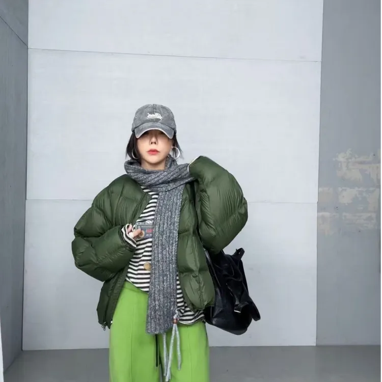 SISTERS【冬日暖阳】绿色羽羽外套